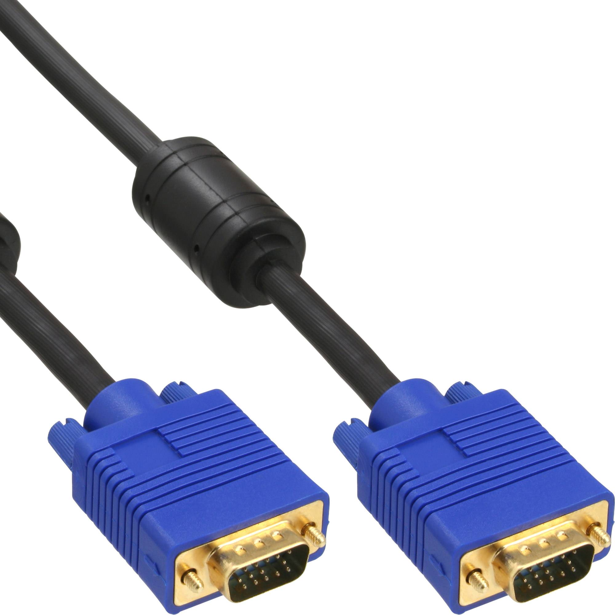 InLine® S-VGA kabel pemium, 15-pins HD male / male, zwart, 1m-0