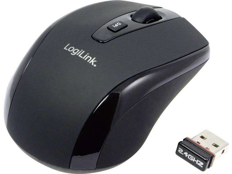 LogiLink Mini Draadloze muis Optisch Zwart