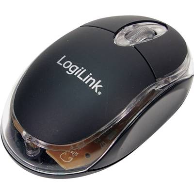LogiLink Mini Mouse Muis USB    Optisch Zwart 3 Toetsen 800 dpi Verlicht