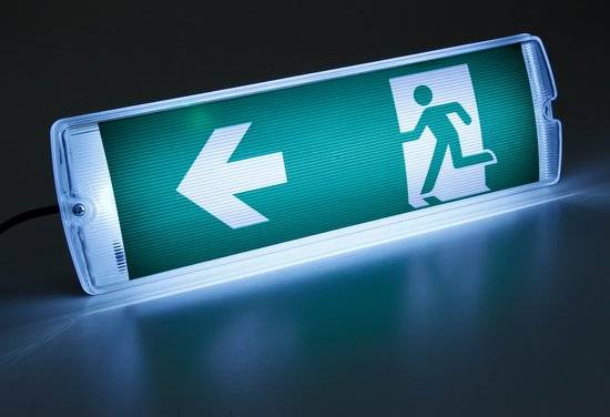 Noodverlichting led opbouw - Vluchtwegverlichting met 4 richtingsetiketten - Wit-4