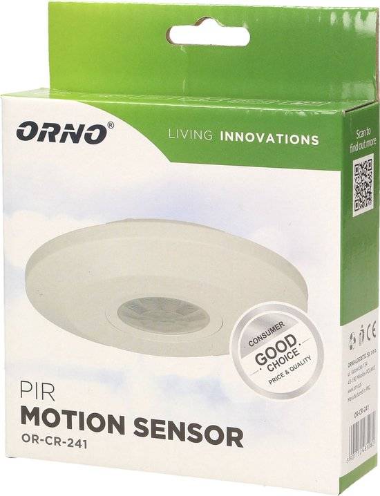 Mini Bewegingssensor - PIR Bewegingsmelder voor binnen IP20 - 11.5 cm Ø- Bewegingsdetector 360° - Wit-1
