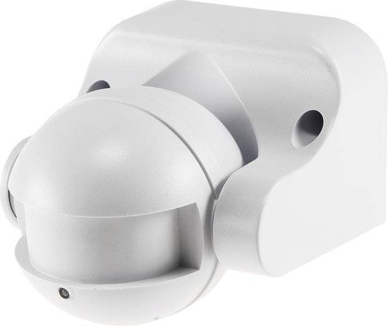 Bewegingssensor voor buiten met detectiehoek 180° tot 15 meter - 3-draads aansluiting tot 1200 W - IP44 - Wit-0