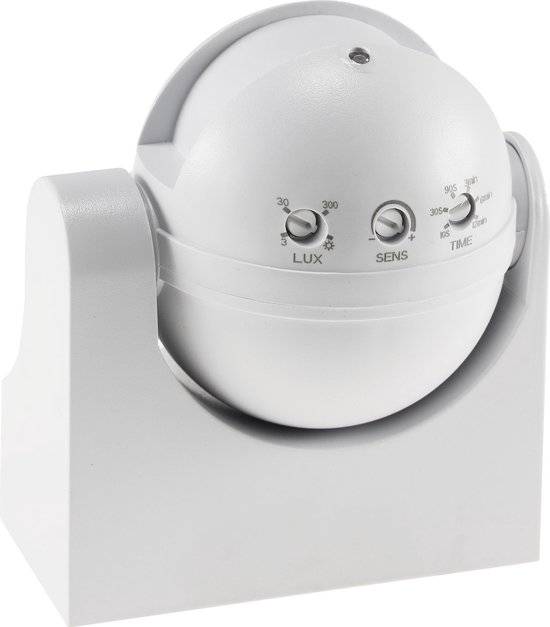 Bewegingssensor voor buiten met detectiehoek 180° tot 15 meter - 3-draads aansluiting tot 1200 W - IP44 - Wit-3