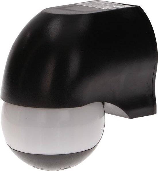 PIR Bewegingsmelder - 180 ° Detectie - IP44 - Zwart-3