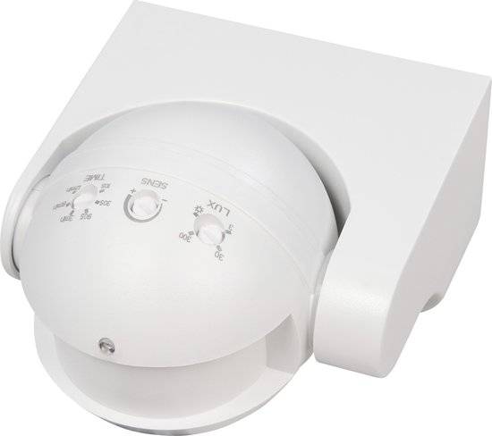 PIR Bewegingssensor Opbouw IP44- binnen en buiten - detectiehoek 180° - Bewegingsdetector met 3-draads aansluiting - Wit-1