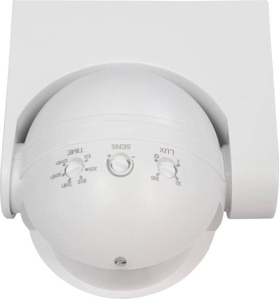 PIR Bewegingssensor Opbouw IP44- binnen en buiten - detectiehoek 180° - Bewegingsdetector met 3-draads aansluiting - Wit-2