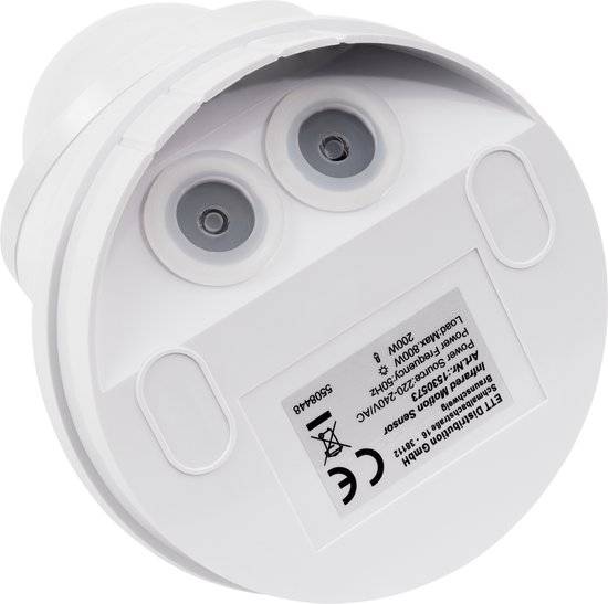 IR Bewegingssensor ''LX-2736'' - Bewegingsmelder 360° - Bewegingsdetector max. 800W - wit - LED geschikt - IP65-3