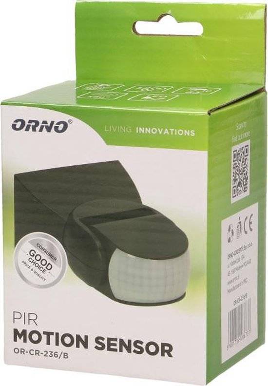 PIR Bewegingsmelder - 180 ° Detectie - IP65 - Zwart-2