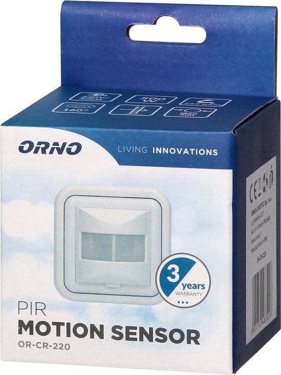 PIR Bewegingsmelder- inbouw IP20 - voor binnen met detectiehoek 160° - Bewegingsdetector met 3-draads aansluiting - Wit-3
