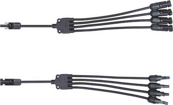 MC4 Y Splitter - Voor zonnepanelen - Set 1x FFFF-M + 1x MMMM-F