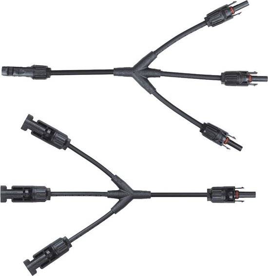 MC4 Y Splitter - Voor zonnepanelen - Set 1x FFF-M 1x MMM-F Professionele kwaliteit Geconfectioneerde zonnepaneelkabel-0