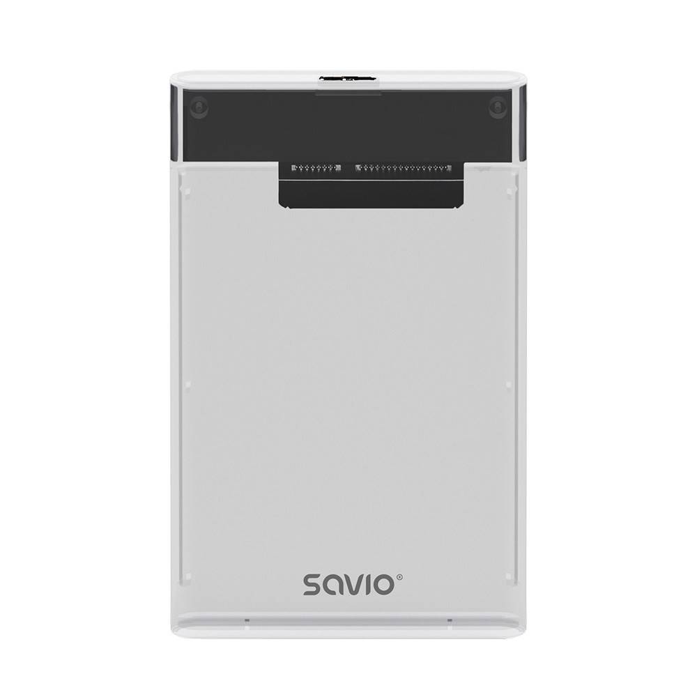 Savio 2,5" externe HDD/SSD-behuizing, USB 3.0, transparant, AK-66-0