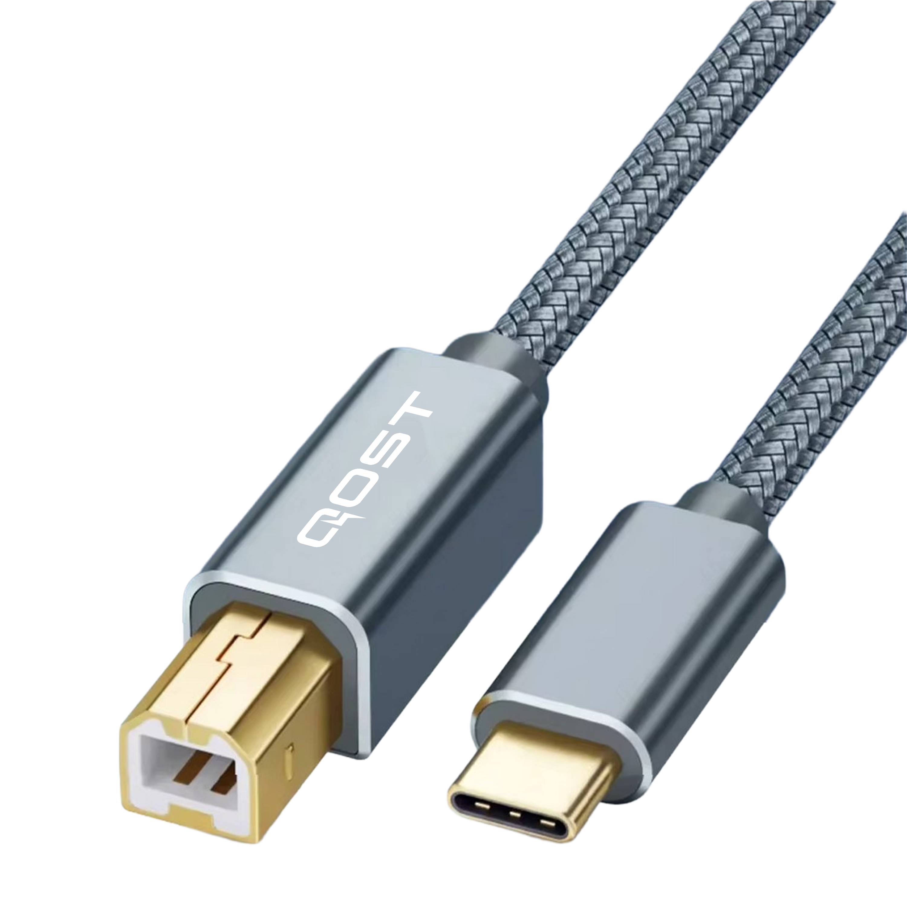 Qost - USB-C naar Printerkabel - USB-B naar USB-C - 2 meter - Spacegrey-0
