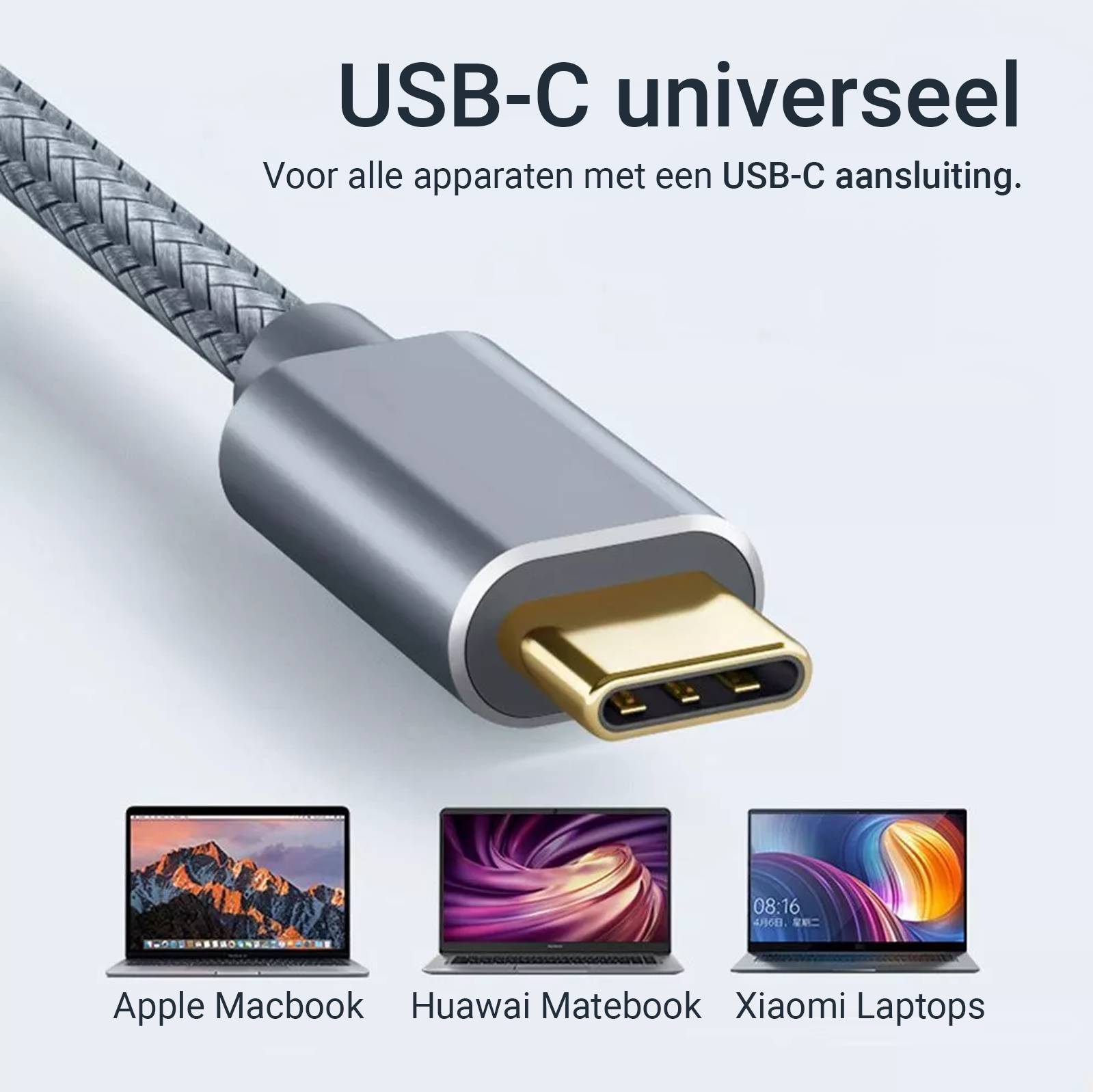 Qost - USB-C naar Printerkabel - USB-B naar USB-C - 2 meter - Spacegrey-1