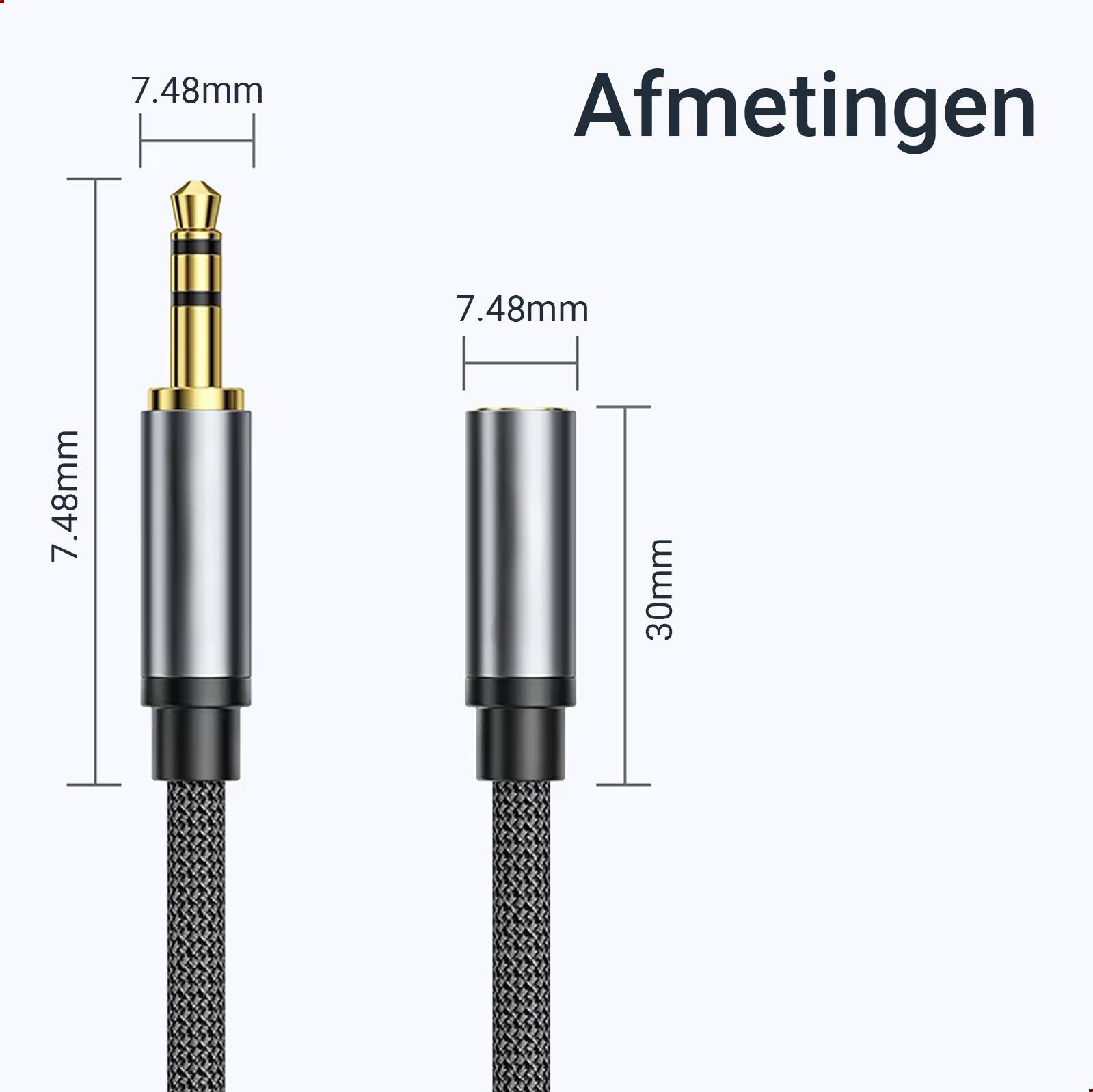 Qost - Aux Verlengkabel - Spacegrey - 2 meter-2