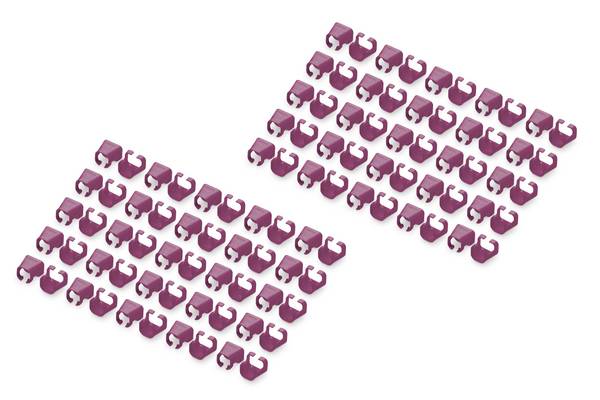 DIGITUS kleurclips voor patchkabels 100 stuks magenta
