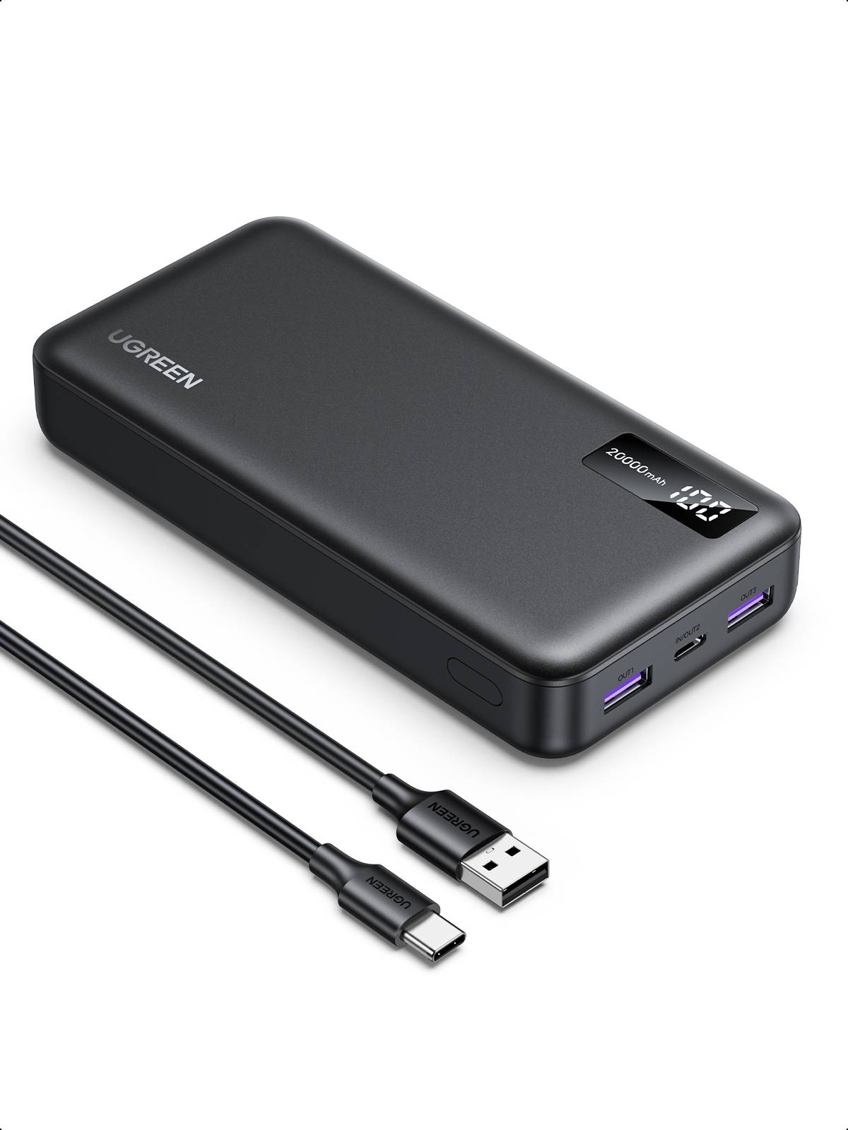 UGREEN 10000mAh Two-way Fast Charging Powerbank Black (25683)-2