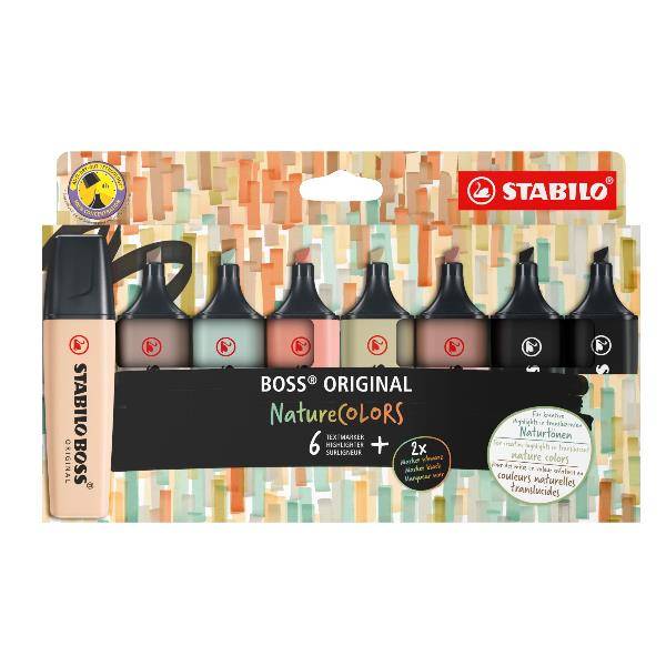 Markeerstift STABILO Boss 70/8 nature colors etui à 8 stuks-1