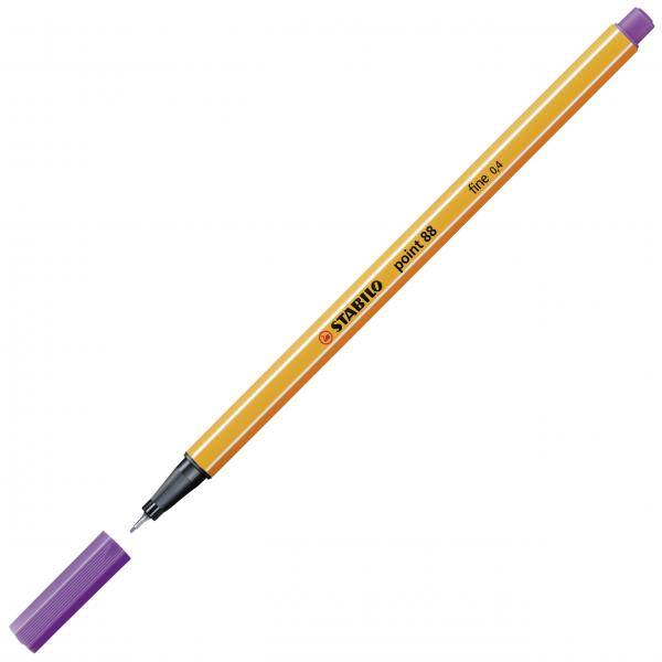 Stabilo Point 88 - Violet - 0,4 mm - Multi Kleuren - Oranje - 10 Stuk (S)-1