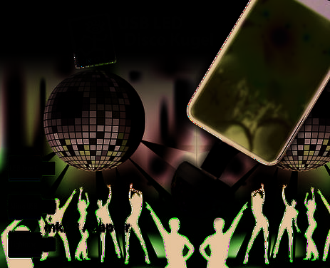 2GO USB LED discobal incl. 3 adapters wit