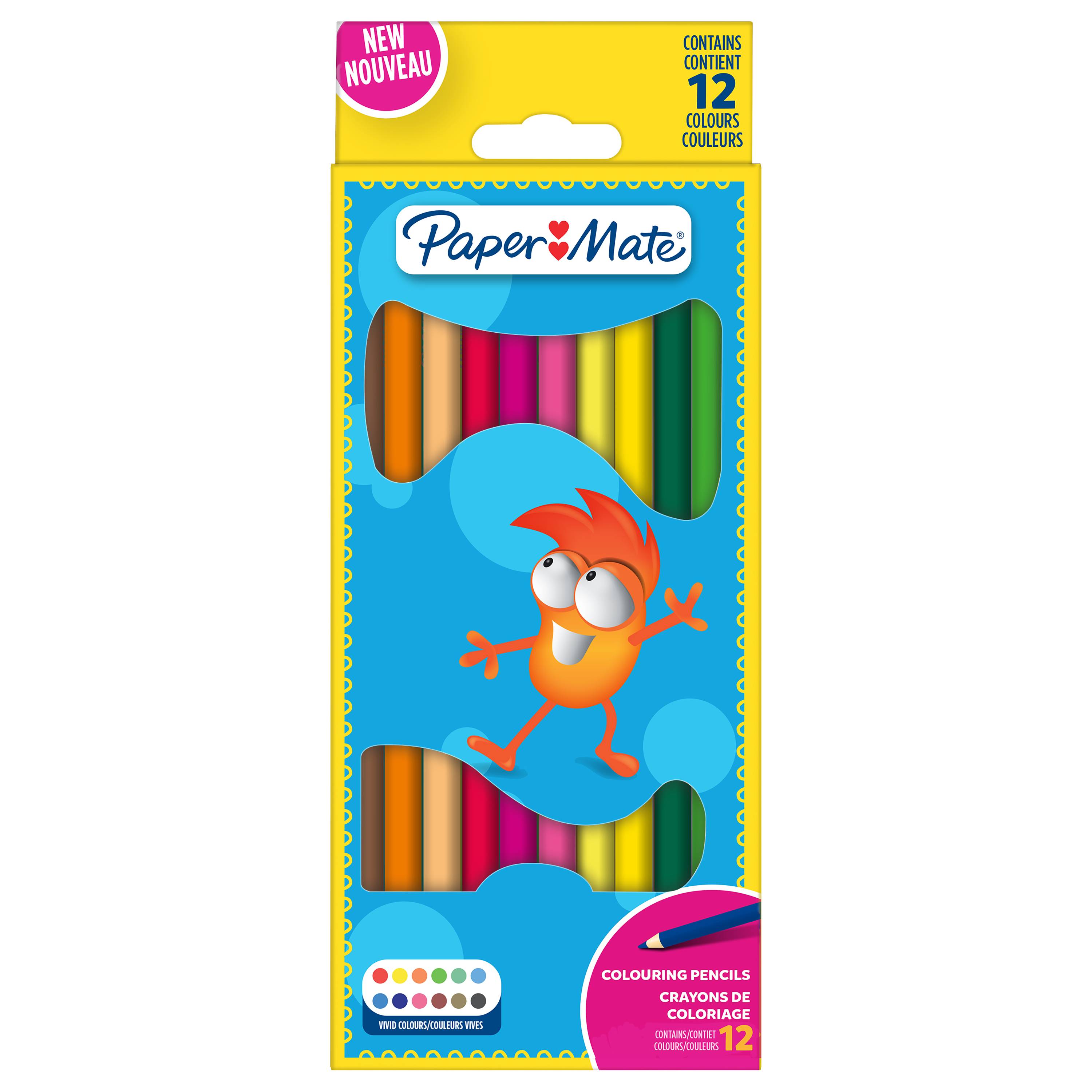PAPER MATE kleurpotloden kinderkleuring kleurrijk 12 stuks M blister-0