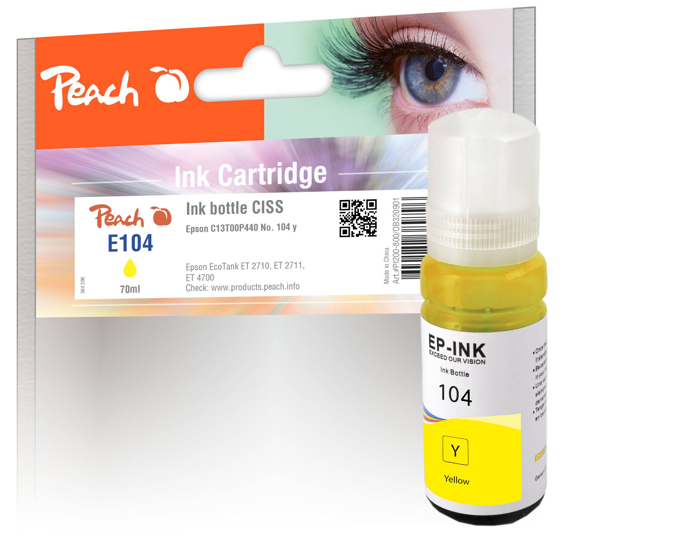 Peach cartridge Epson CISS 104, geel T00P440 comp-0