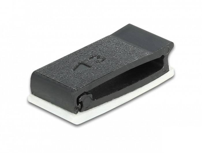 Delock Cable holder with locking clip self-adhesive black 10 pieces-0