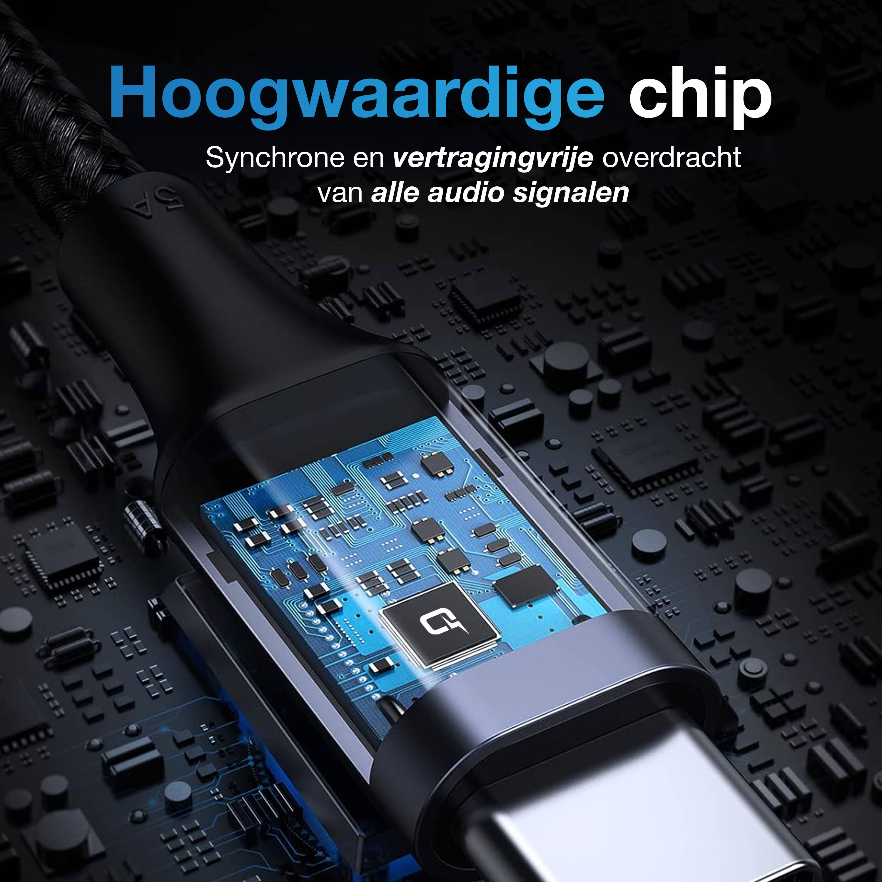 Qost- USB-C naar 3.5mm Jack Adapter - Spacegrey - USB-C naar aux Adapter-3