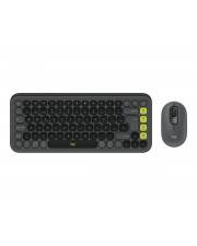 Logitech POP Icon Combo - Tastatur-und-Maus-Set - kabellos - Bluetooth LE - QWERTZ - Deutsch - Graphite, grün (920-0131-0