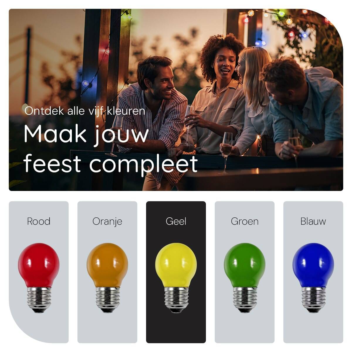 SPL E27 LED Lamp 1W - Geel - LED Filament Mini Globe/Kogel G45 - Feestverlichting - 3 Stuks-4