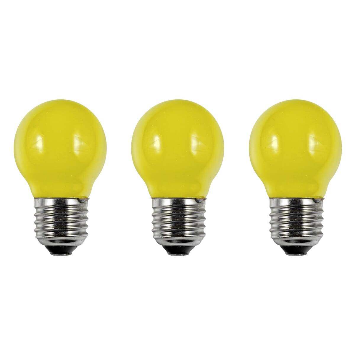 SPL E27 LED Lamp 1W - Geel - LED Filament Mini Globe/Kogel G45 - Feestverlichting - 3 Stuks-0