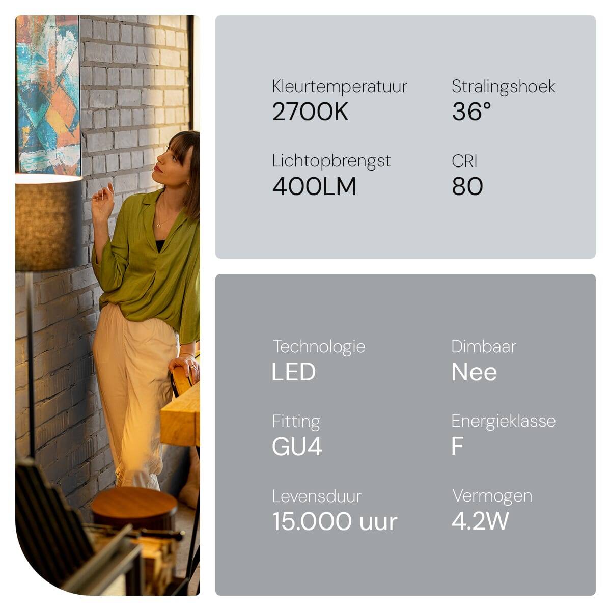 SPL GU4 LED Lamp 4.2W - Warm Wit - 345lm - Led Spot MR11 - Vervangt 40W - 10 Stuks-3