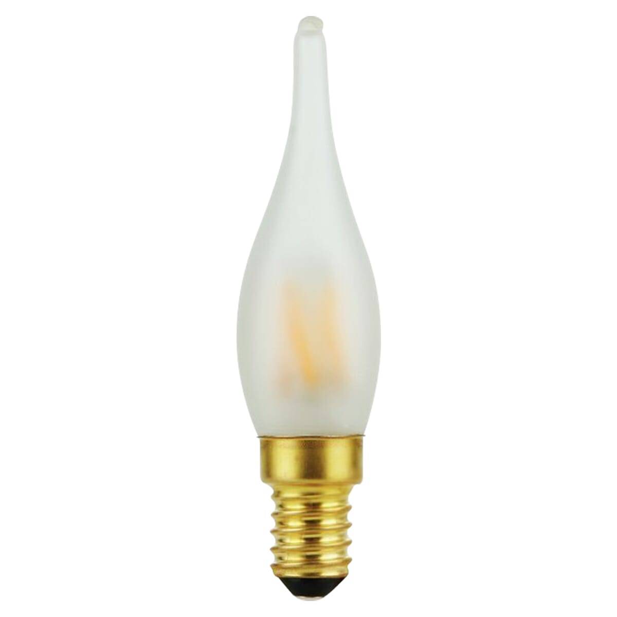 SPL E14 LED Lamp 1.8W Dimbaar - CRI 93 - Melkglas - Extra Warm Wit - 2000K - LED Filament Kaars Vlam C23 - Vervangt 10W-0