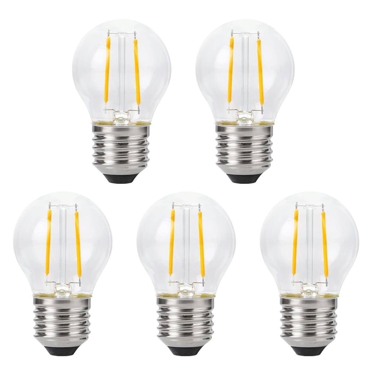 SPL E27 LED Lamp 2W Dimbaar - CRI 93 - Extra Warm Wit - LED Filament G45 - Vervangt 16W - 5 Stuks-0