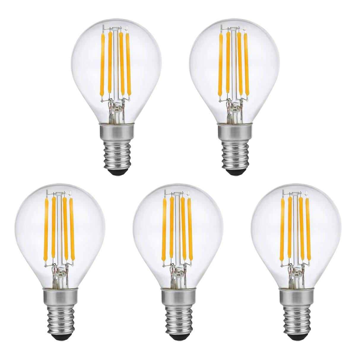 SPL E14 LED Lamp 4W Dimbaar - CRI 90 - Extra Warm Wit - 2200K - LED Filament Globe G45 - Vervangt 28W - 5 Stuks-0