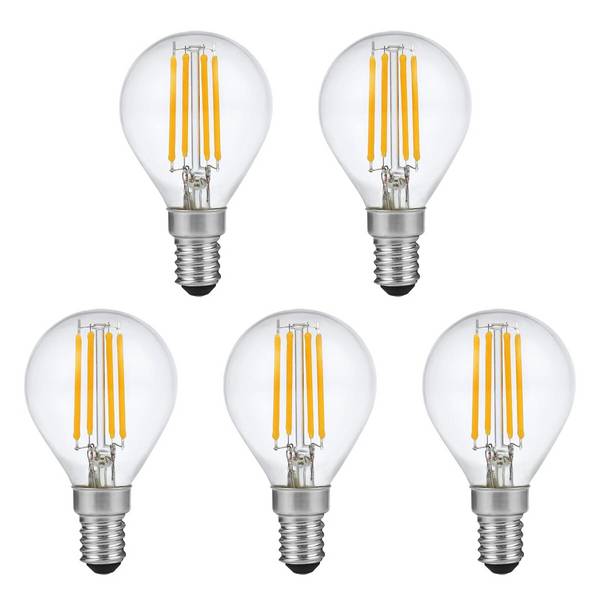 SPL E14 LED Lamp 4W Dimbaar - CRI 90 - Extra Warm Wit - 2200K - LED Filament Globe G45 - Vervangt 28W - 5 Stuks
