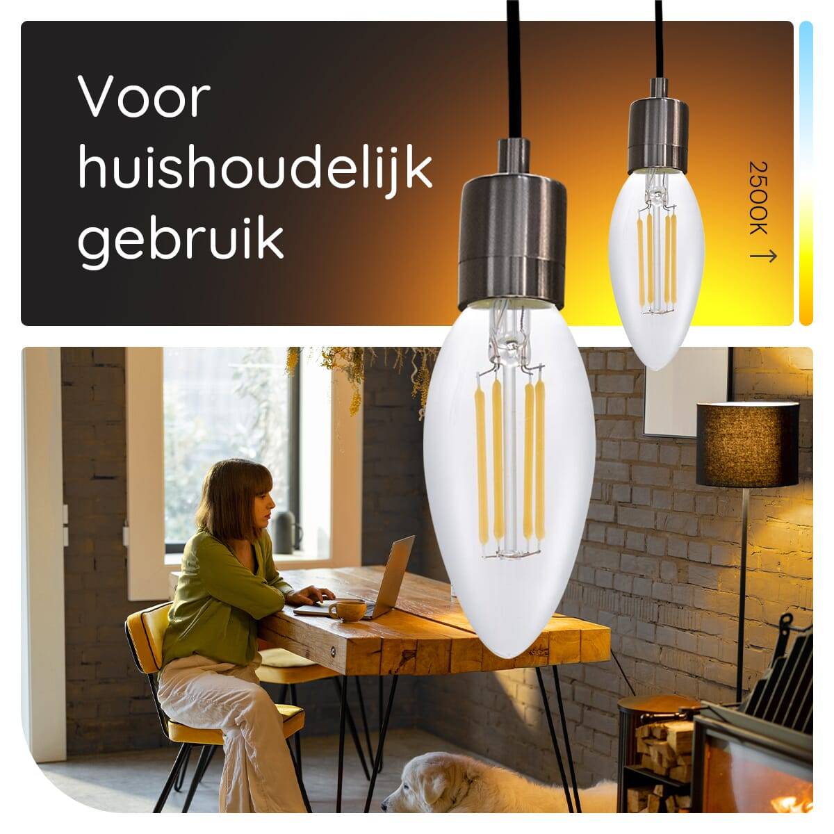 SPL E14 LED Lamp 4W Dimbaar - CRI 90 - Extra Warm Wit - 2500K - LED Filament Kaars C35 - Vervangt 33W - Per Stuk-2