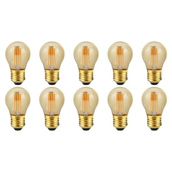 SPL E27 LED Lamp 4W Dimbaar - CRI 90 - Goud - Extra Warm Wit - LED Filament G45 - Amber - Vervangt 26W - 10 Stuks