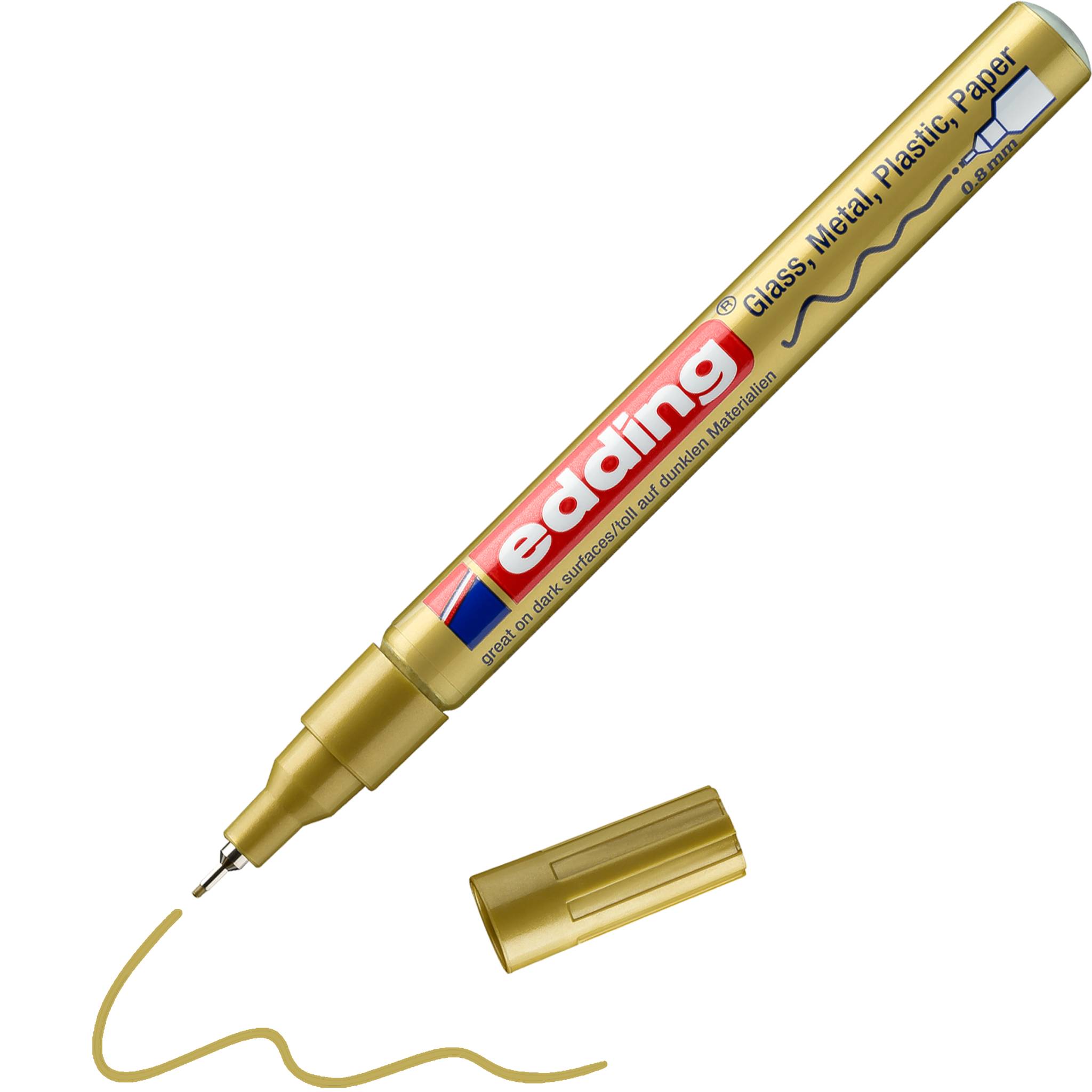 Viltstift edding 780 lakmarker rond 0.8mm goud blister à 1 stuk-1