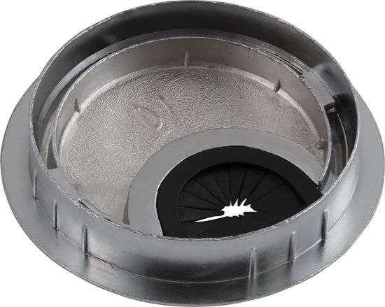 kabeldoorvoer bureau - Kabeldoorvoer McPower ''WB-02'' - Kabelgat gemaakt van kunststof - Zilver - Ø70mm-1
