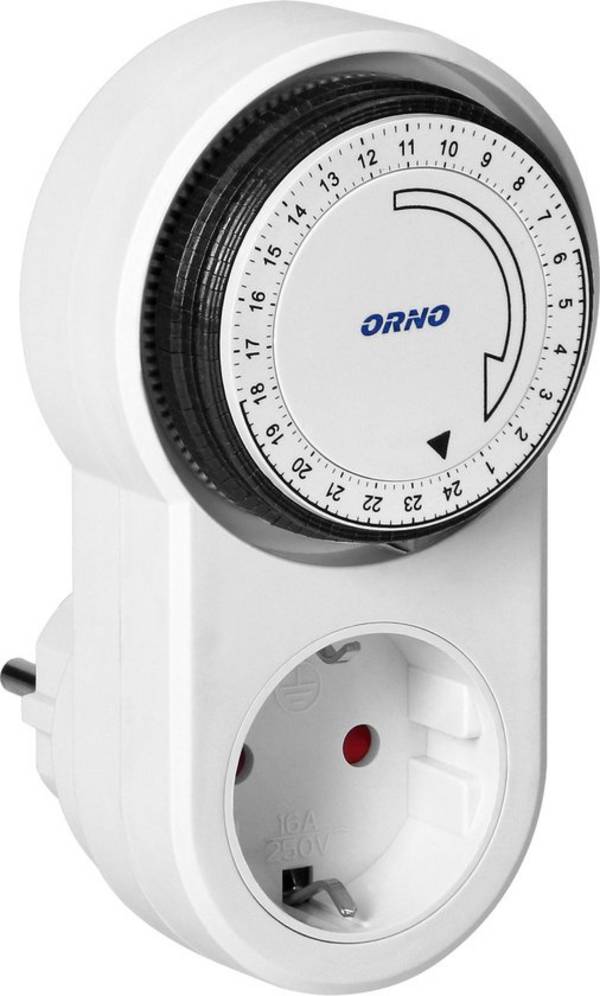 Tijdschakelaar voor binnen - 24 uur instelbaar - 230 V - Analoge timer schakelaar - Schakelklok 24 uur instelbaar - Wit