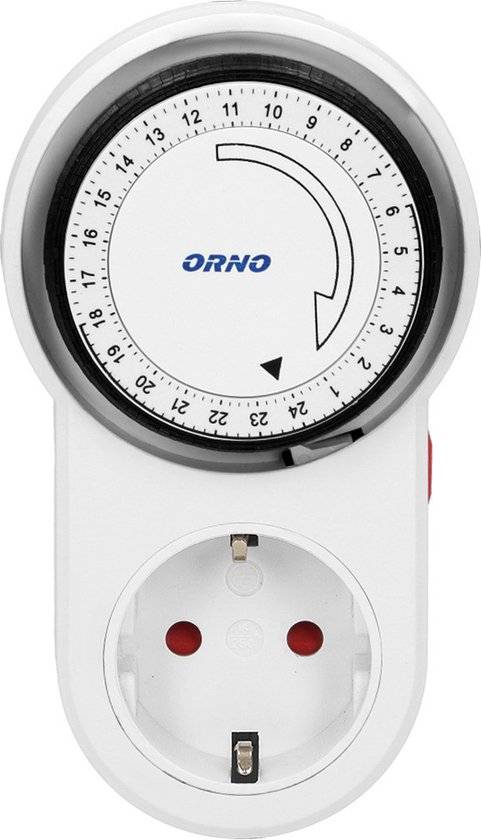 Tijdschakelaar voor binnen - 24 uur instelbaar - 230 V - Analoge timer schakelaar - Schakelklok 24 uur instelbaar - Wit-1