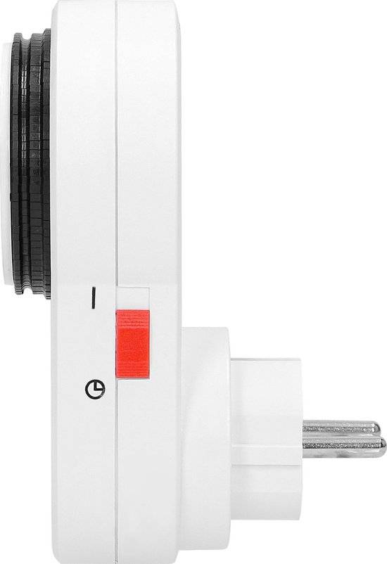 Tijdschakelaar voor binnen - 24 uur instelbaar - 230 V - Analoge timer schakelaar - Schakelklok 24 uur instelbaar - Wit-3