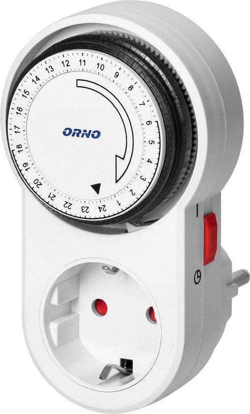 Tijdschakelaar voor binnen - 24 uur instelbaar - 230 V - Analoge timer schakelaar - Schakelklok 24 uur instelbaar - Wit-4