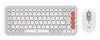 Logitech POP Icon Combo - Tastatur-und-Maus-Set - kabellos - Bluetooth LE - QWERTY - US International - Off-White, oran