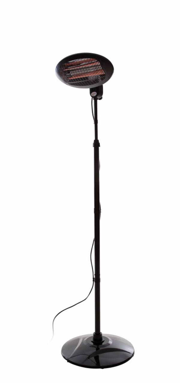 Sunred – Elektra - Quartz lijn - Zwart – Staand model - Terrasverwarmer – Quartz technologie - 2000W