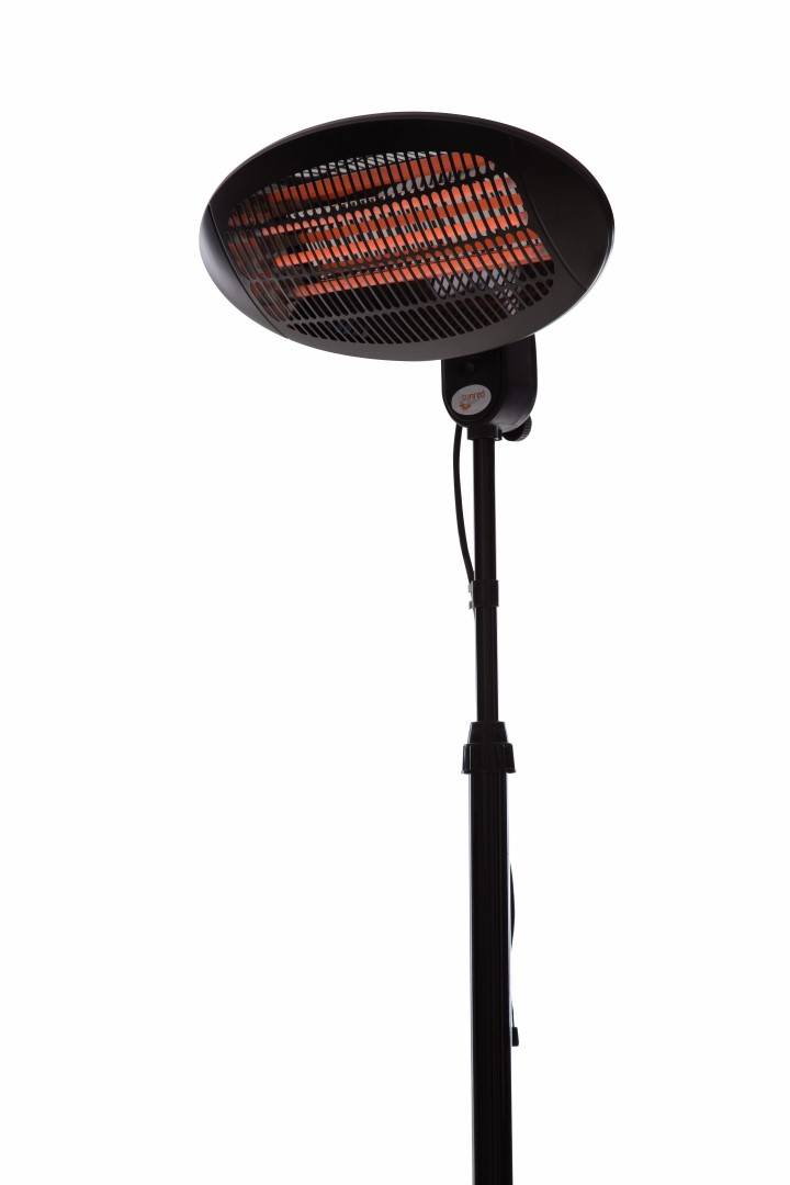 Sunred – Elektra - Quartz lijn - Zwart – Staand model - Terrasverwarmer – Quartz technologie - 2000W-1