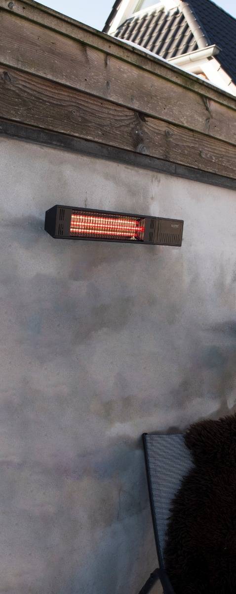 Sunred – COMBIDEAL - Heater & Hoes - Fortuna - Ultra lijn - Zwart - Wand model - Terrasverwarmer –-3