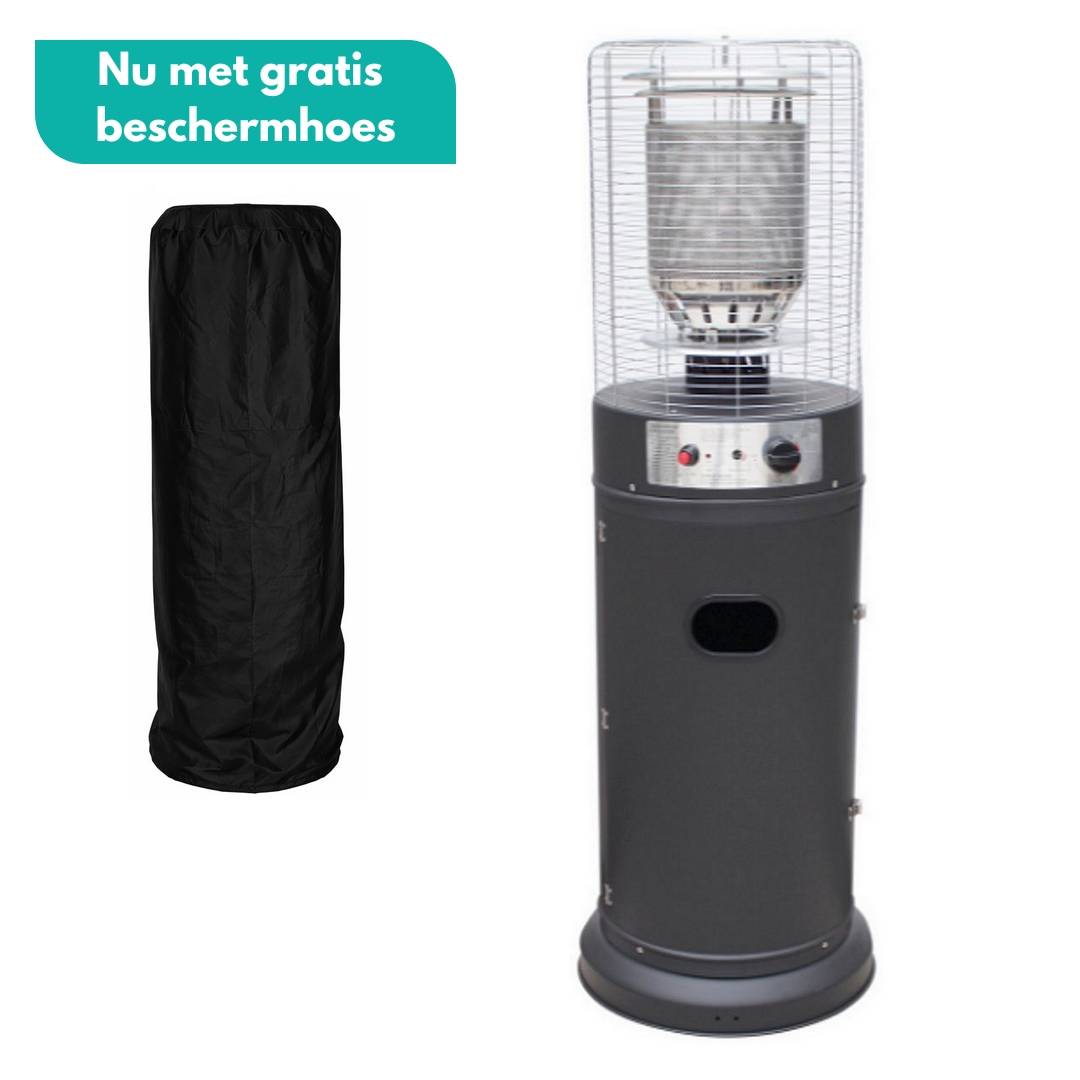 Sunred - COMBIDEAL - Heater & Hoes - Propus - Gas lijn - Grijs - Staand model - Terrasverwarmer --1