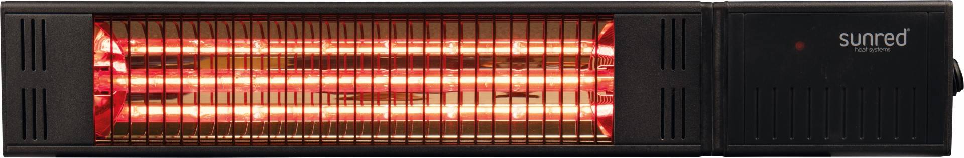 Sunred – Fortuna - Ultra lijn - Zwart - Wand model - Terrasverwarmer – Halogeen rosé goud-0